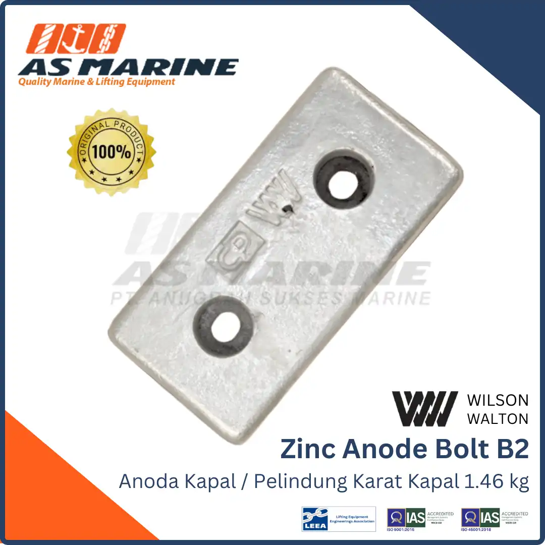 Zinc Anode / Anoda Anti Karat Kapal Wilson Walton B2 1.46 KG